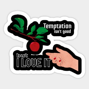 Sin tentation with text white Sticker